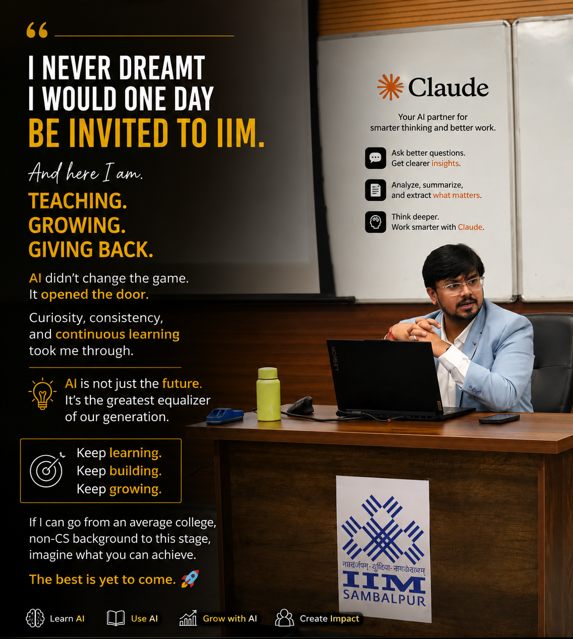 Shashank Kashyap speaking at IIM Sambalpur